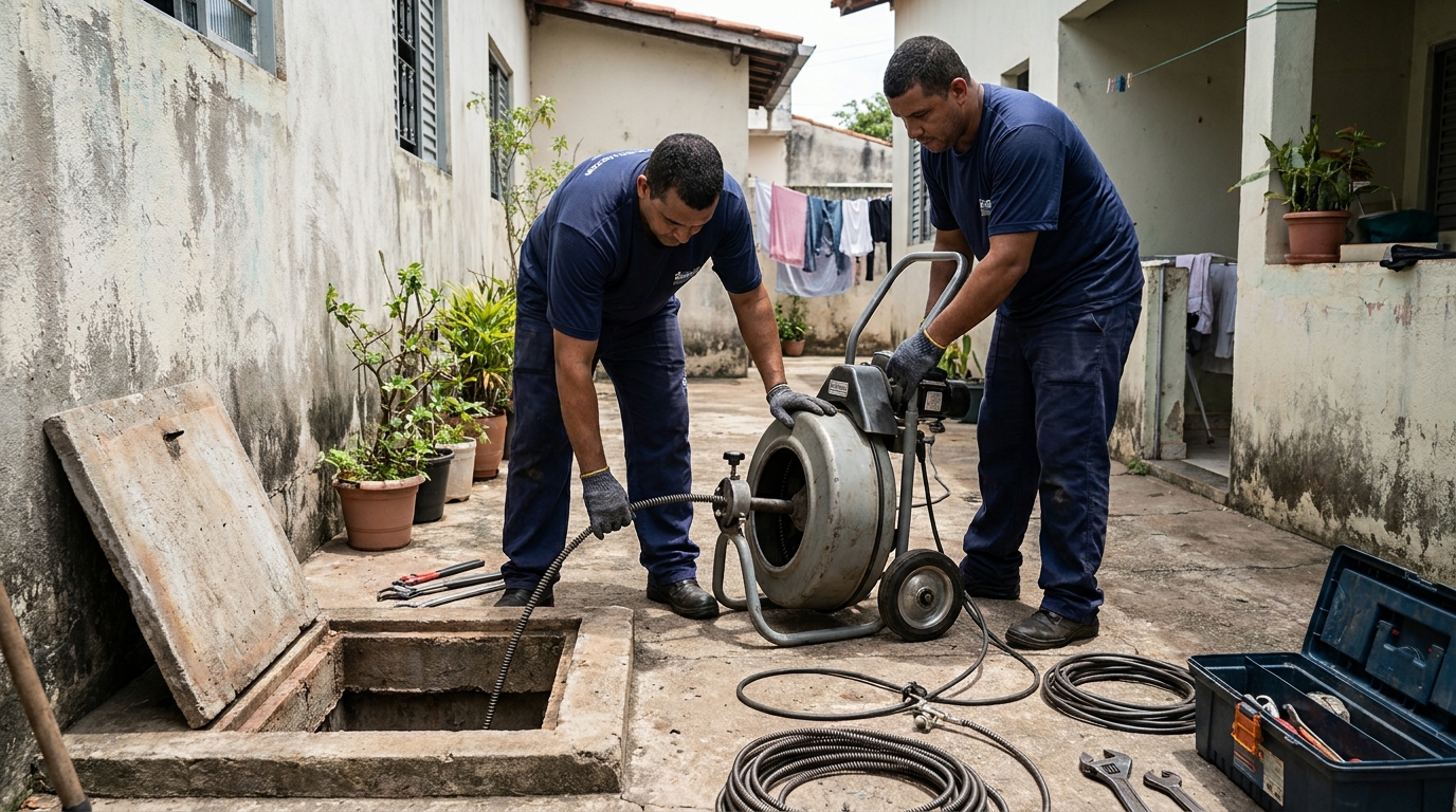 Desentupimento de Coluna Sanitária em Canoas‑RS