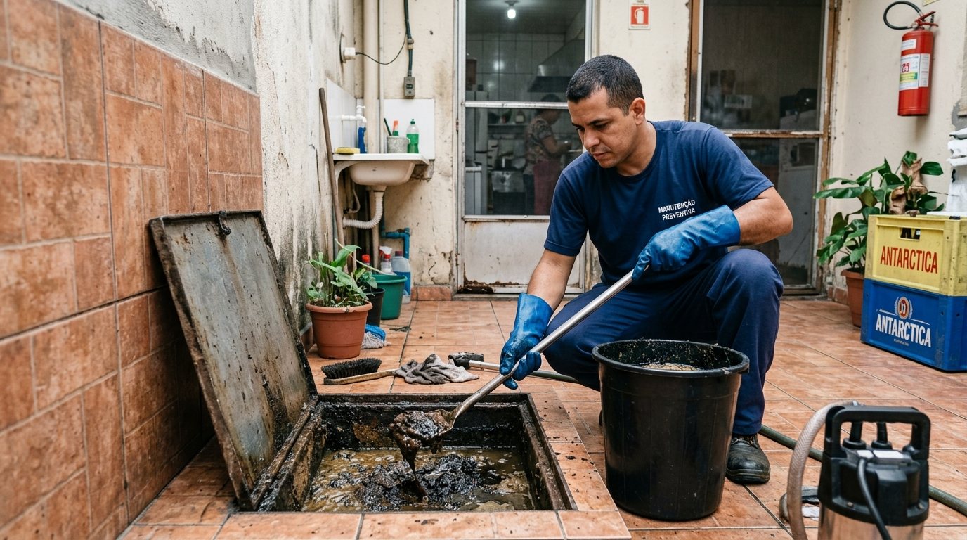 Limpeza de Caixa de Gordura com Equipe em Canoas‑RS