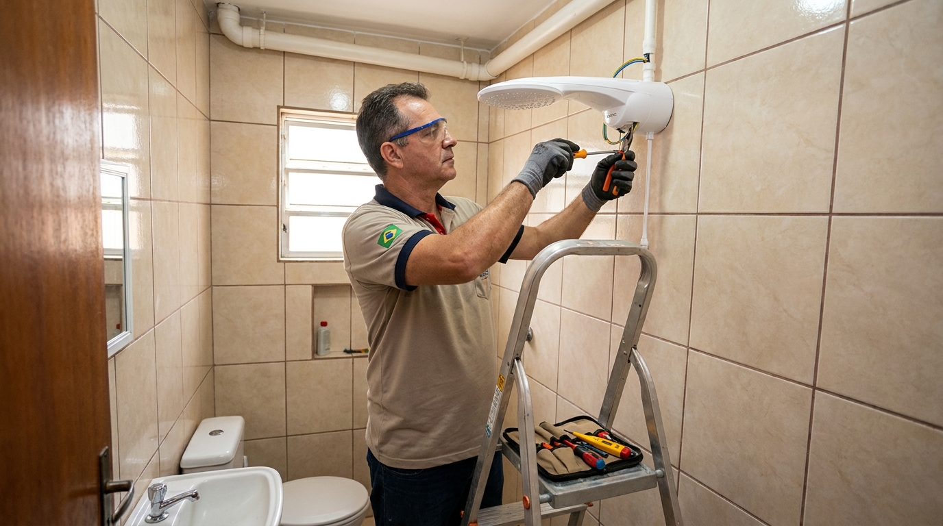 Substituição de Chuveiro Antigo em Canoas‑RS